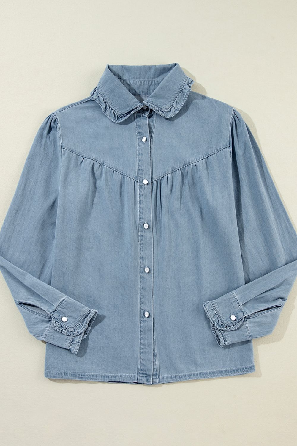 Button Up Long Sleeve Denim Shirt