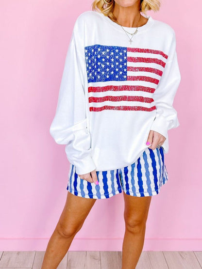 US Flag Distressed Sweatshirt