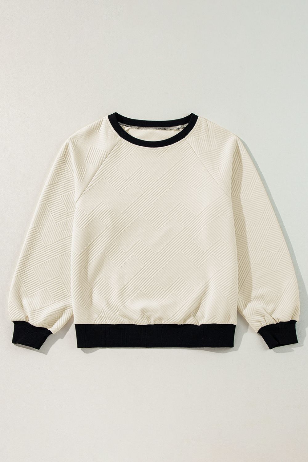 Josie Texture Contrast Long Sleeve Sweatshirt