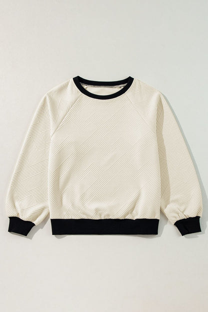 Josie Texture Contrast Long Sleeve Sweatshirt