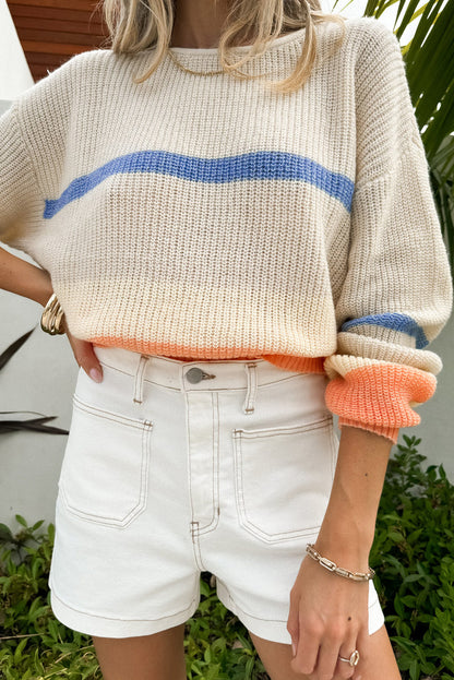 Contrast Round Neck Sweater