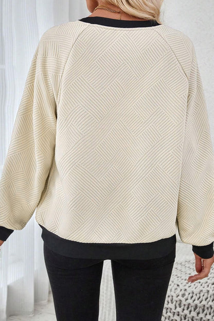 Josie Texture Contrast Long Sleeve Sweatshirt