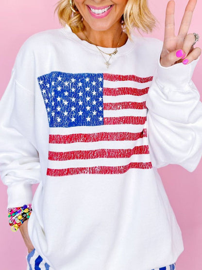 US Flag Distressed Sweatshirt