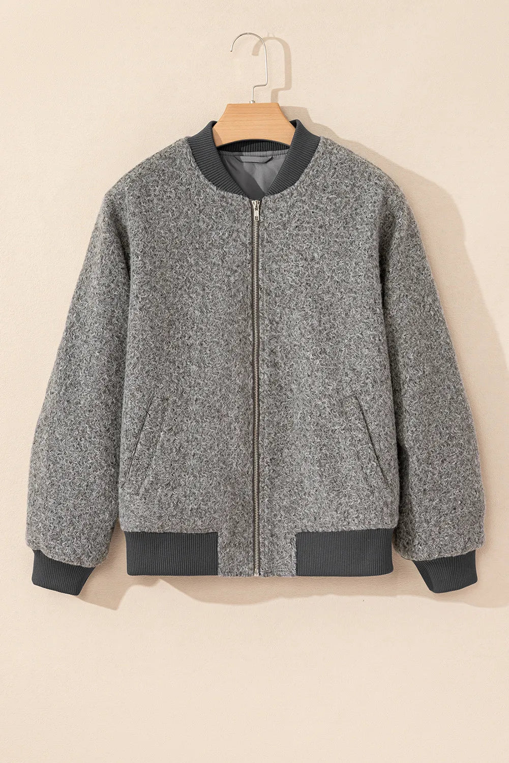 Duke Grey Zip Up Baseball Jacket