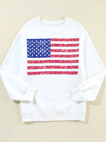 US Flag Distressed Sweatshirt